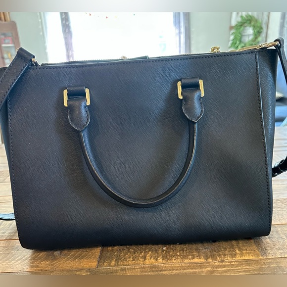 Michael Kors Kellen Black Saffiano Leather Medium Satchel - Picture 2 of 7